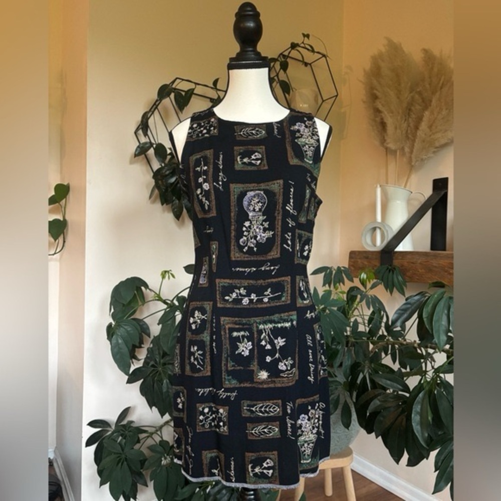 Vintage Chablis Floral Patchwork Dress  Cottagecore 90s Sleeveless